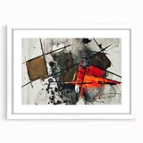 Abstract Canvas Wall Art – Fiery Red and Black Expressionist Painting