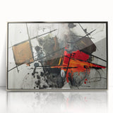 Abstract Canvas Wall Art – Fiery Red and Black Expressionist Painting