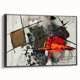 Abstract Canvas Wall Art – Fiery Red and Black Expressionist Painting