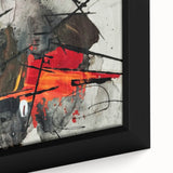 Abstract Canvas Wall Art – Fiery Red and Black Expressionist Painting