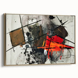 Abstract Canvas Wall Art – Fiery Red and Black Expressionist Painting