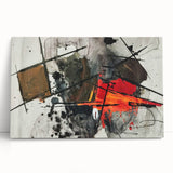 Abstract Canvas Wall Art – Fiery Red and Black Expressionist Painting