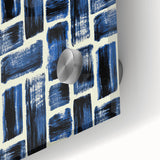 Modern Monochrome Abstract Wall Art – Earthen Harmony Blue Print