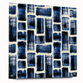 Modern Monochrome Abstract Wall Art – Earthen Harmony Blue Print