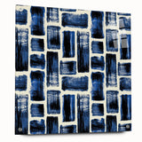 Modern Monochrome Abstract Wall Art – Earthen Harmony Blue Print