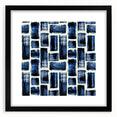 Modern Monochrome Abstract Wall Art – Earthen Harmony Blue Print