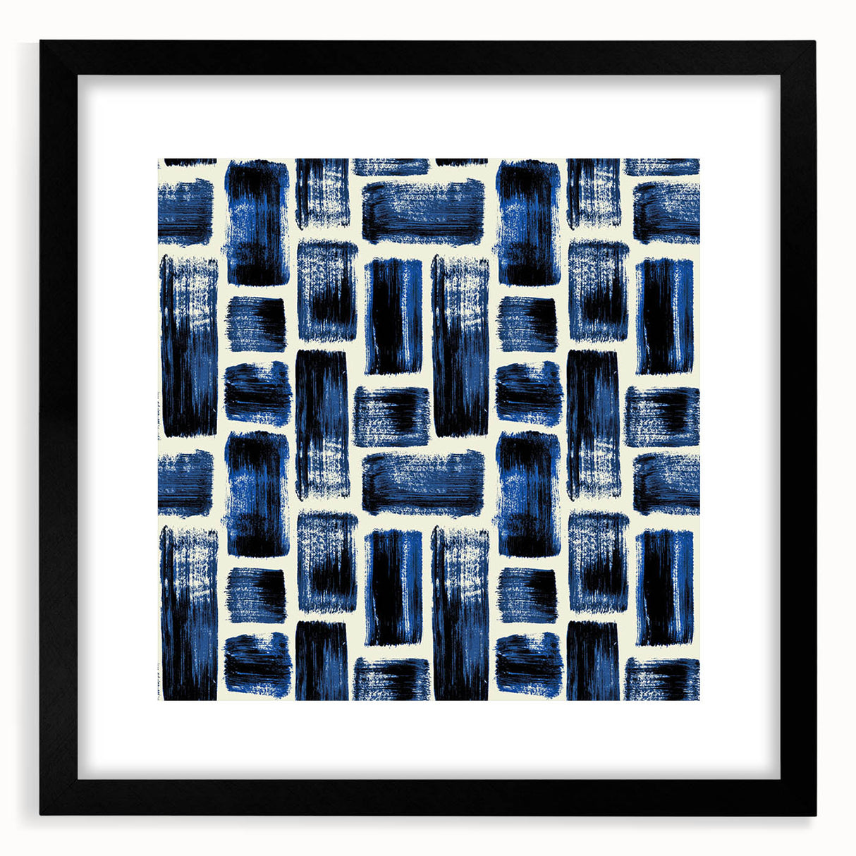 Modern Monochrome Abstract Wall Art – Earthen Harmony Blue Print