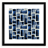 Modern Monochrome Abstract Wall Art – Earthen Harmony Blue Print