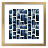 Modern Monochrome Abstract Wall Art – Earthen Harmony Blue Print