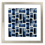 Modern Monochrome Abstract Wall Art – Earthen Harmony Blue Print