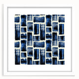 Modern Monochrome Abstract Wall Art – Earthen Harmony Blue Print