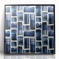 Modern Monochrome Abstract Wall Art – Earthen Harmony Blue Print