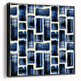 Modern Monochrome Abstract Wall Art – Earthen Harmony Blue Print