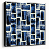 Modern Monochrome Abstract Wall Art – Earthen Harmony Blue Print