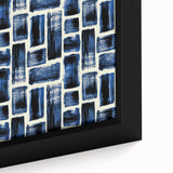 Modern Monochrome Abstract Wall Art – Earthen Harmony Blue Print
