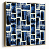 Modern Monochrome Abstract Wall Art – Earthen Harmony Blue Print
