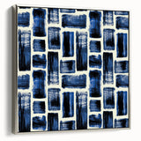 Modern Monochrome Abstract Wall Art – Earthen Harmony Blue Print