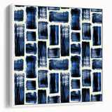 Modern Monochrome Abstract Wall Art – Earthen Harmony Blue Print