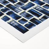 Modern Monochrome Abstract Wall Art – Earthen Harmony Blue Print