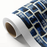 Modern Monochrome Abstract Wall Art – Earthen Harmony Blue Print