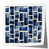 Modern Monochrome Abstract Wall Art – Earthen Harmony Blue Print