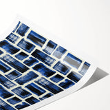 Modern Monochrome Abstract Wall Art – Earthen Harmony Blue Print