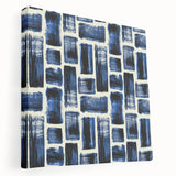 Modern Monochrome Abstract Wall Art – Earthen Harmony Blue Print