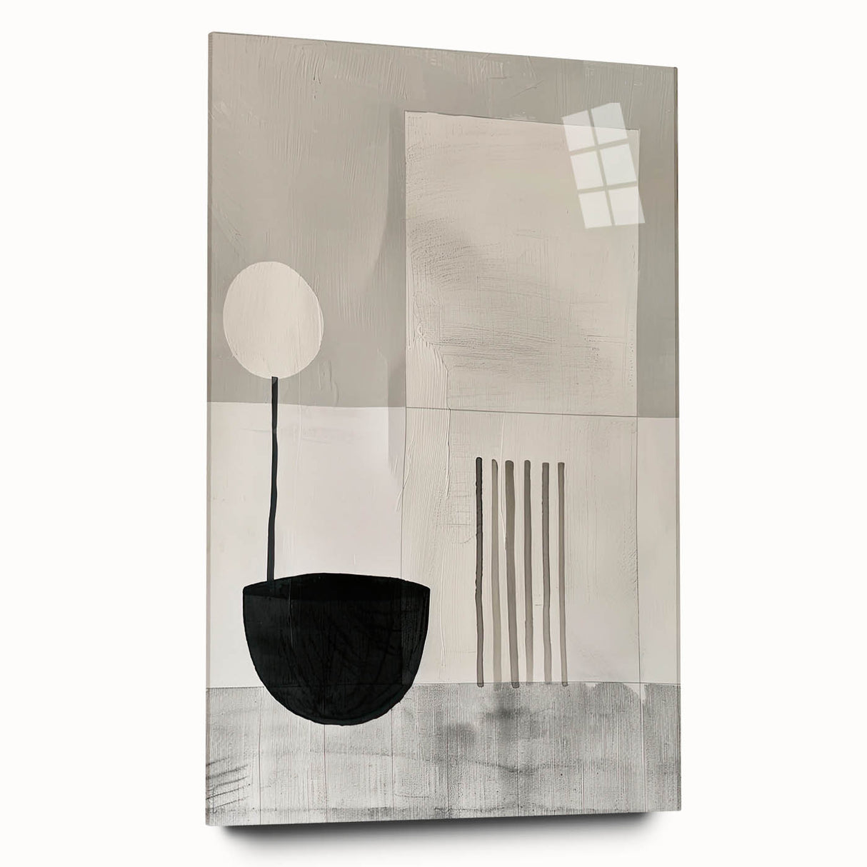 Minimalist Wall Art for Modern Interiors – Black & Gray Geometric Print