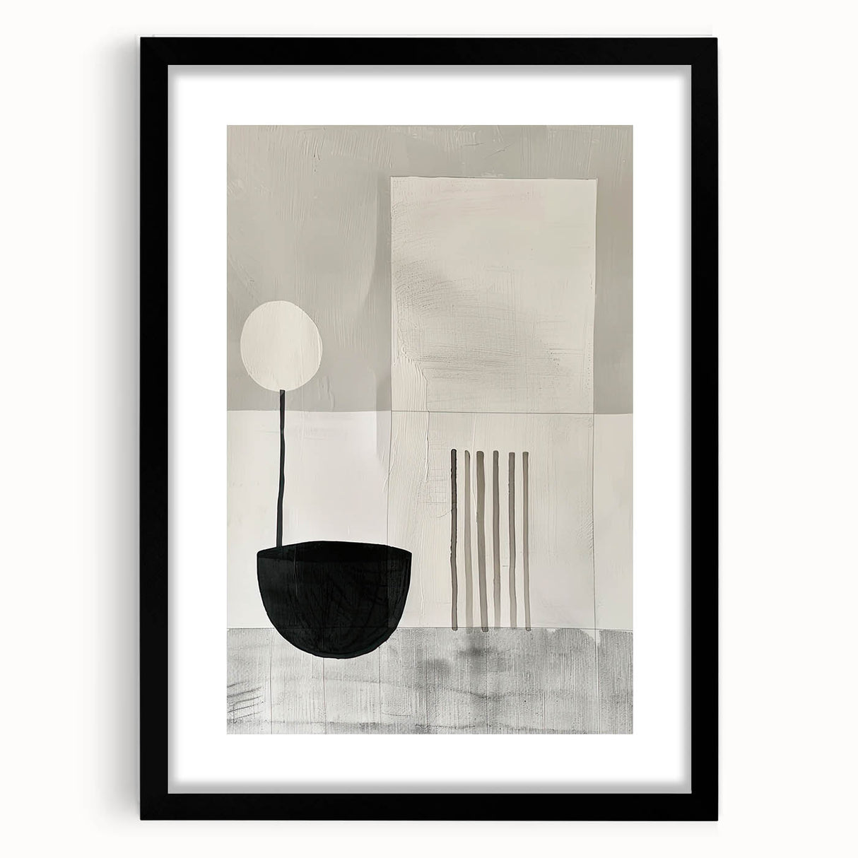 Minimalist Wall Art for Modern Interiors – Black & Gray Geometric Print