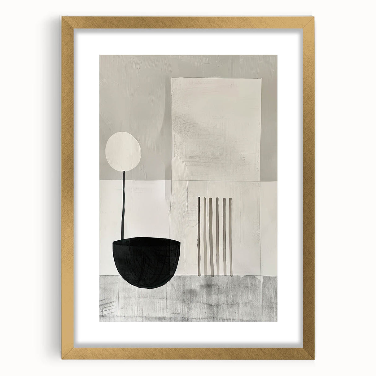 Minimalist Wall Art for Modern Interiors – Black & Gray Geometric Print
