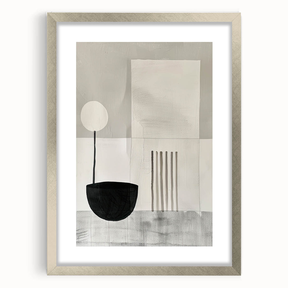 Minimalist Wall Art for Modern Interiors – Black & Gray Geometric Print