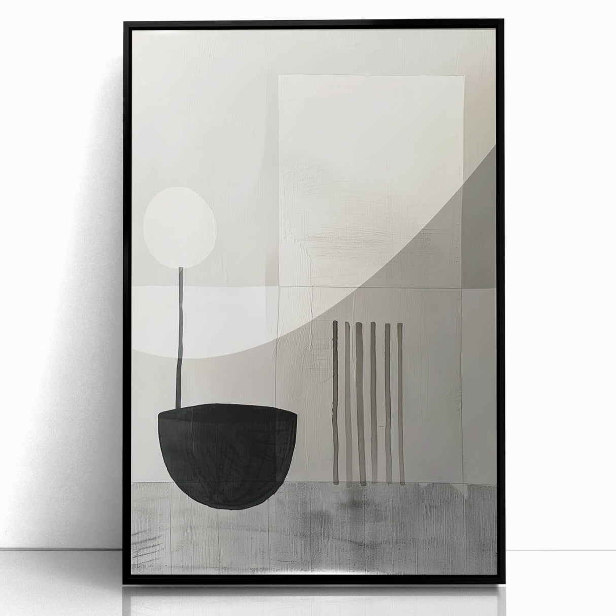 Minimalist Wall Art for Modern Interiors – Black & Gray Geometric Print