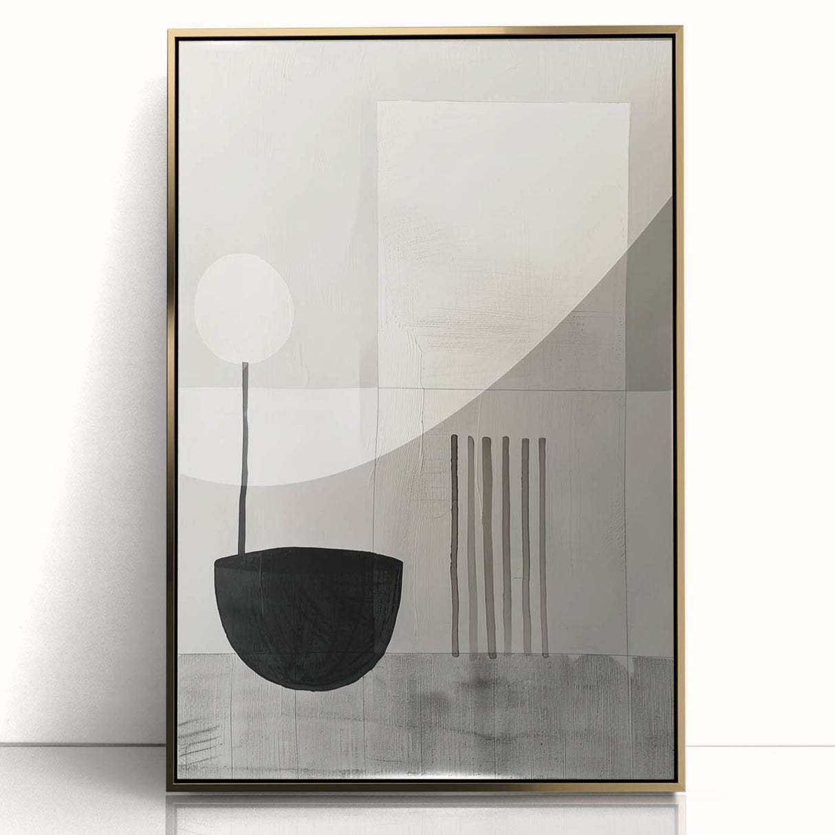Minimalist Wall Art for Modern Interiors – Black & Gray Geometric Print