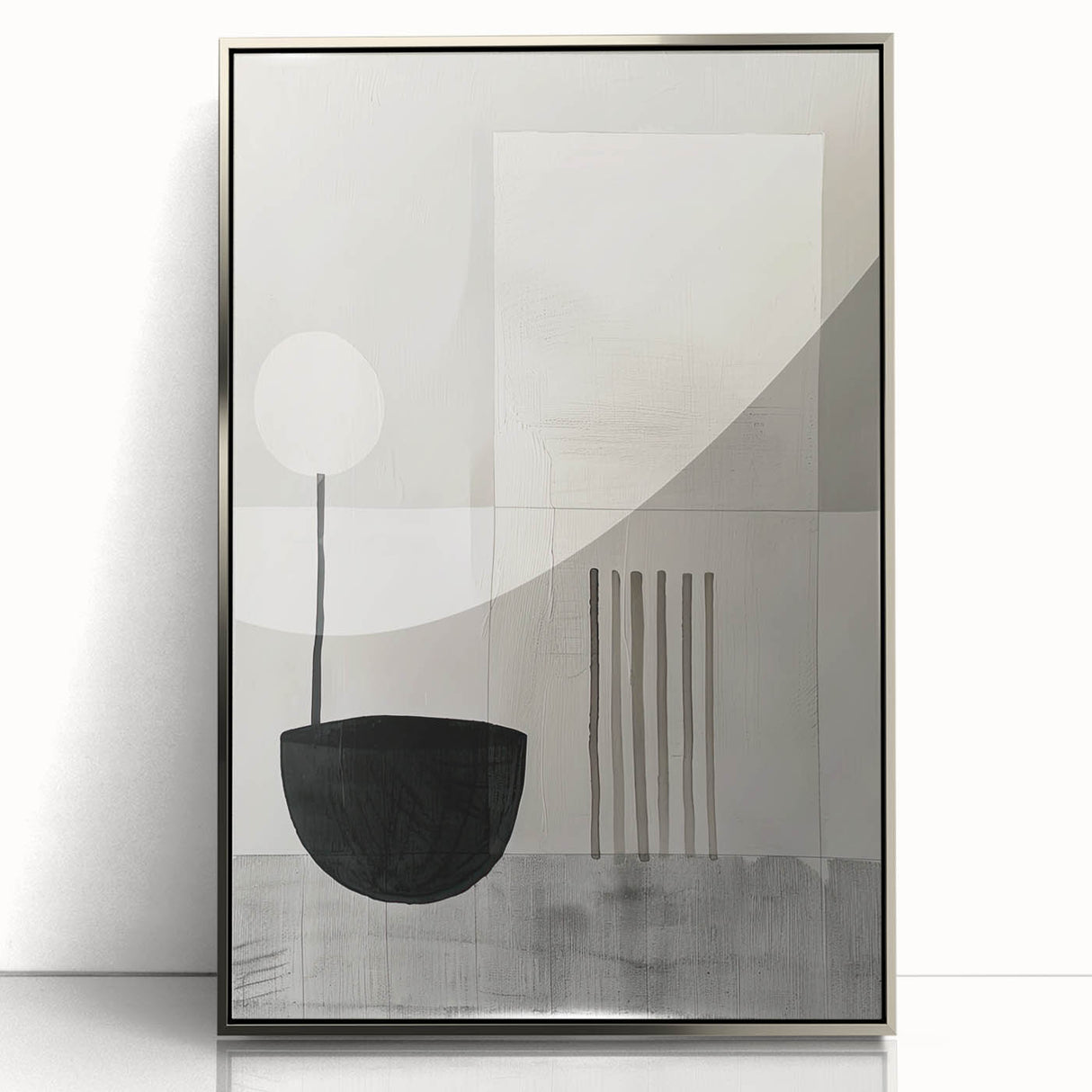Minimalist Wall Art for Modern Interiors – Black & Gray Geometric Print