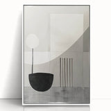 Minimalist Wall Art for Modern Interiors – Black & Gray Geometric Print