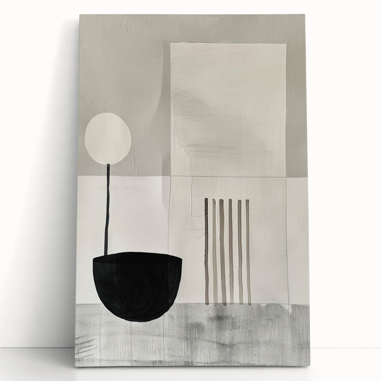 Minimalist Wall Art for Modern Interiors – Black & Gray Geometric Print