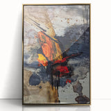 Large Abstract Wall Art – Bold Earthy & Fiery Expressionist Painting