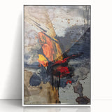 Large Abstract Wall Art – Bold Earthy & Fiery Expressionist Painting
