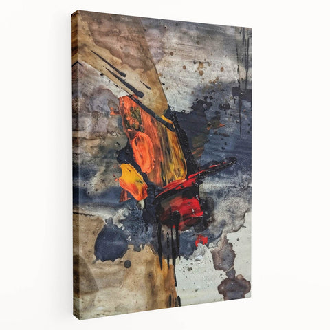 Large Abstract Wall Art – Bold Earthy & Fiery Expressionist Painting