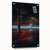 Contemporary city wall decor – Night traffic light trail art print