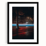Contemporary city wall decor – Night traffic light trail art print