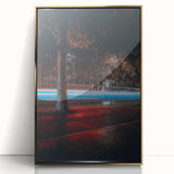 Contemporary city wall decor – Night traffic light trail art print