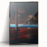 Contemporary city wall decor – Night traffic light trail art print