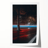 Contemporary city wall decor – Night traffic light trail art print