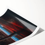 Contemporary city wall decor – Night traffic light trail art print