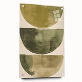 Minimalist Abstract Canvas Prints – Olive Green Geometric Wall Art