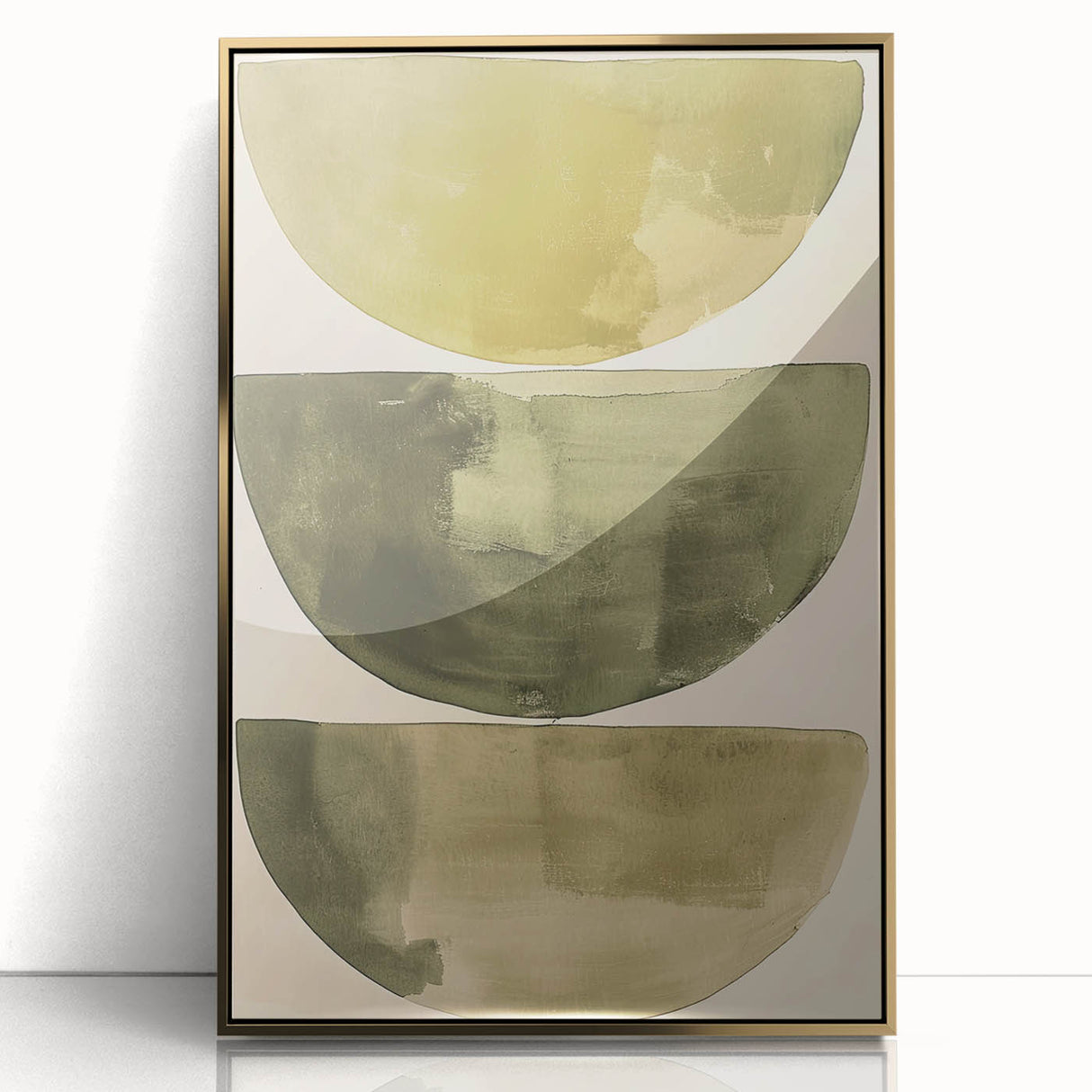 Minimalist Abstract Canvas Prints – Olive Green Geometric Wall Art