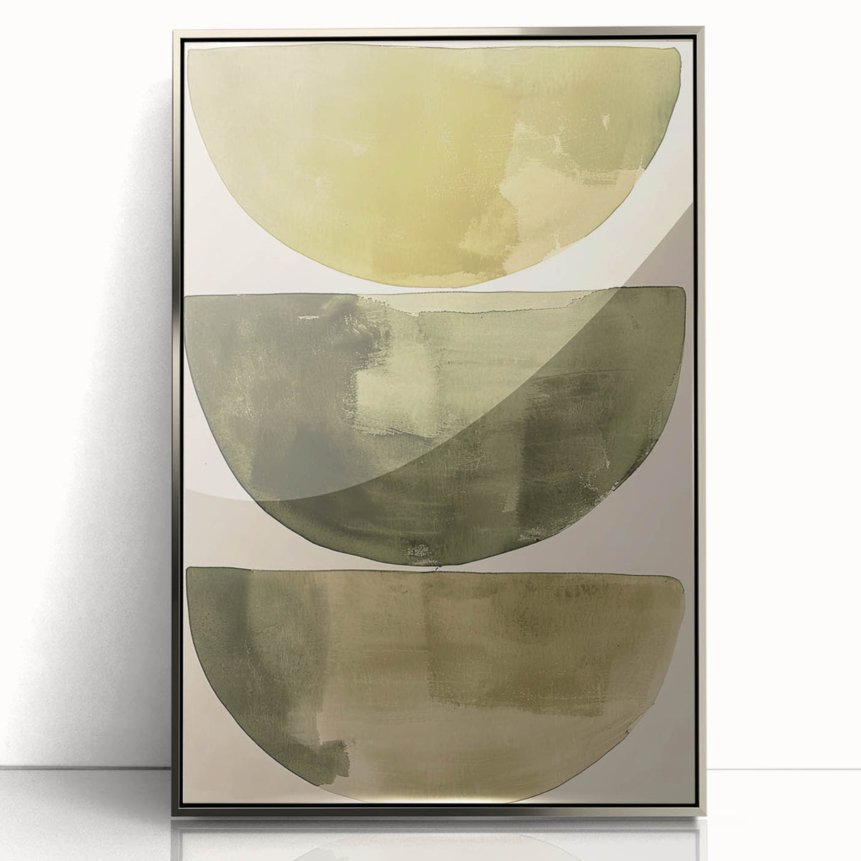Minimalist Abstract Canvas Prints – Olive Green Geometric Wall Art