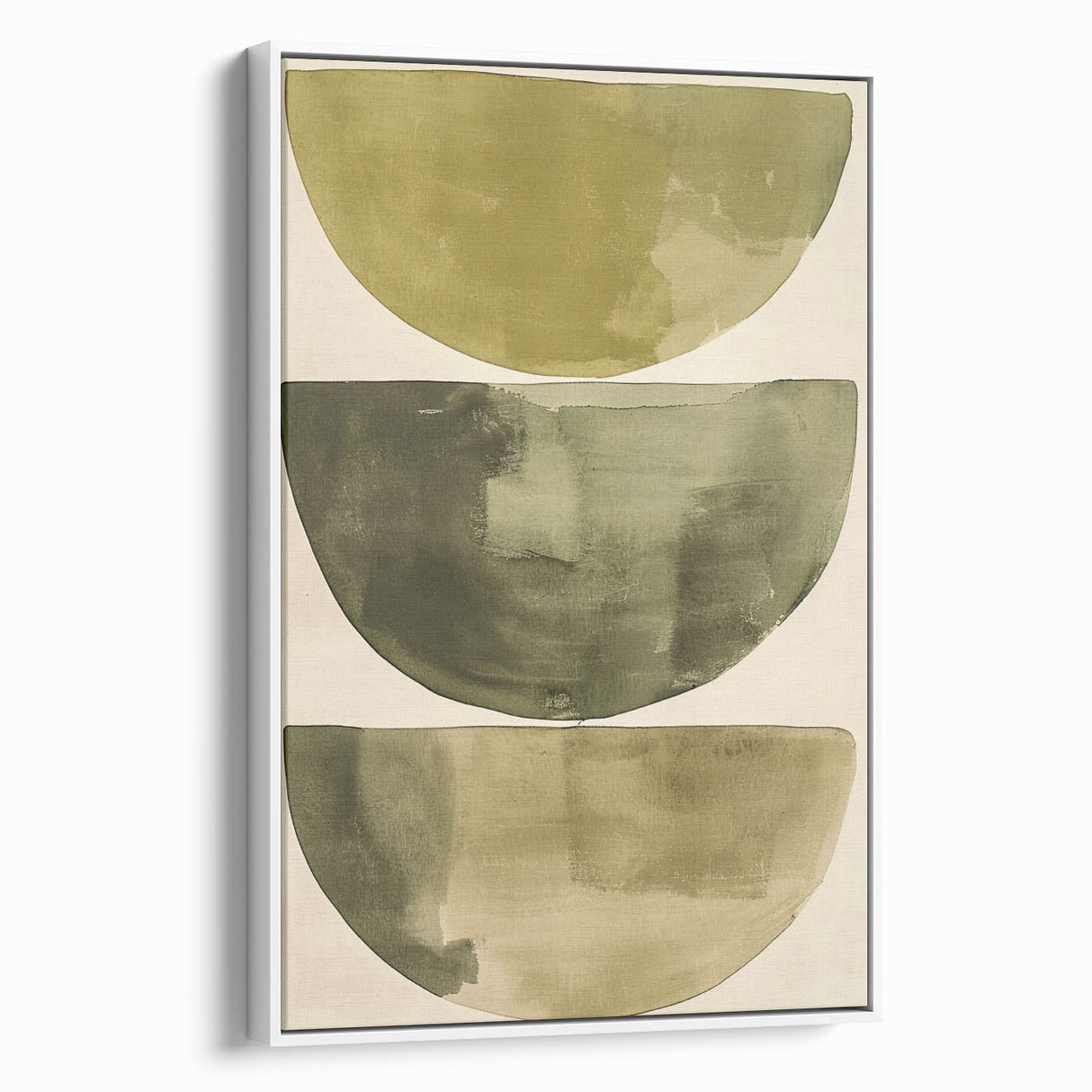 Minimalist Abstract Canvas Prints – Olive Green Geometric Wall Art