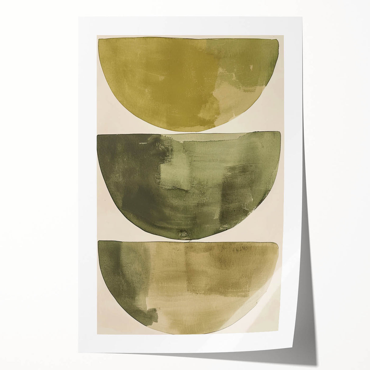 Minimalist Abstract Canvas Prints – Olive Green Geometric Wall Art